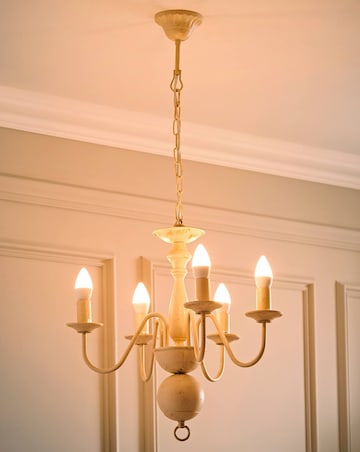 ValueLights Gothica Flemish Style 5 Way Ceiling Light Distressed White