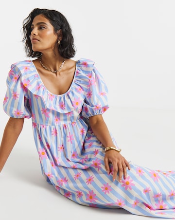 Twisted Wunder Cotton Stripe Floral Maxi Dress
