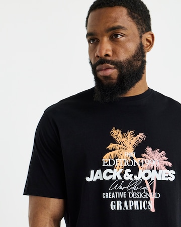 Jack & Jones Gradient Graphic T-Shirt 2 Pack - Black/White