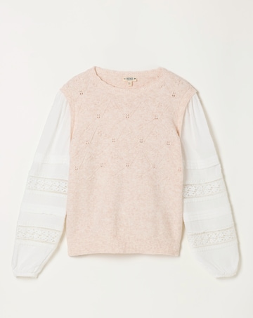 Fatface Kaia Double Layer Knitted Tank with Broderie Sleeves