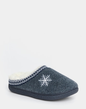 Cushion Walk Embroidered Snowflake Slippers - Extra Wide Fit (EEE)