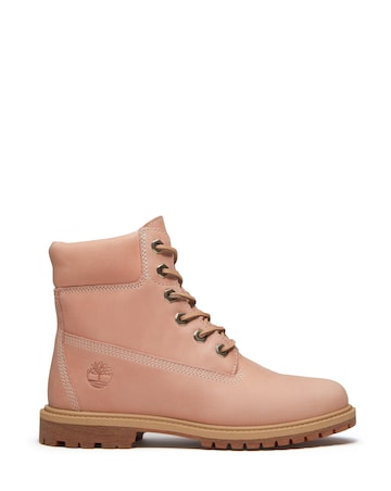 Timberland Pink Premium 6 Inch Lace Up Boots - Standard Fit (D)