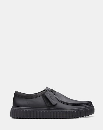 Clarks Torhill Lo Leather Shoe - Black