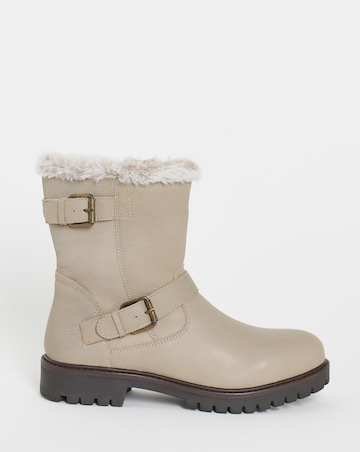 Dorinda Leather Faux Fur Ankle Boots - Extra Wide Fit (EEE)