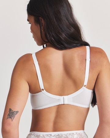 Pretty Secrets (2 Pack) Cotton Lace Full Cup Wired Bras (B-G) White/Black