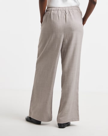 Taupe Pinstripe Wide Leg Trouser