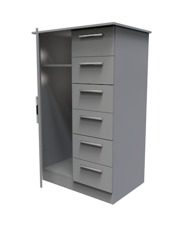 Eider Ready Assembled 1 Door 5 Drawer Kids Wardrobe - Kids