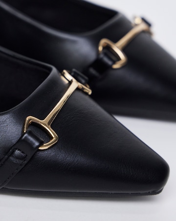 Sylvia Flat Slingback Shoes With Trim Detail - Wide Fit (E)