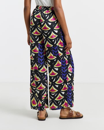 Simply Be Geo Print Satin Wide Leg Trousers