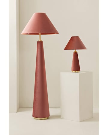 ValueLights Martha Pink Velvet Floor Lamp