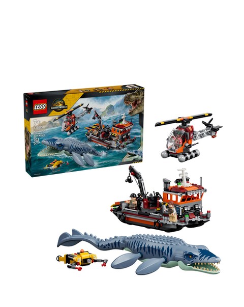 LEGO Jurassic World Mosasaurus Dinosaur Boat Attack 77983