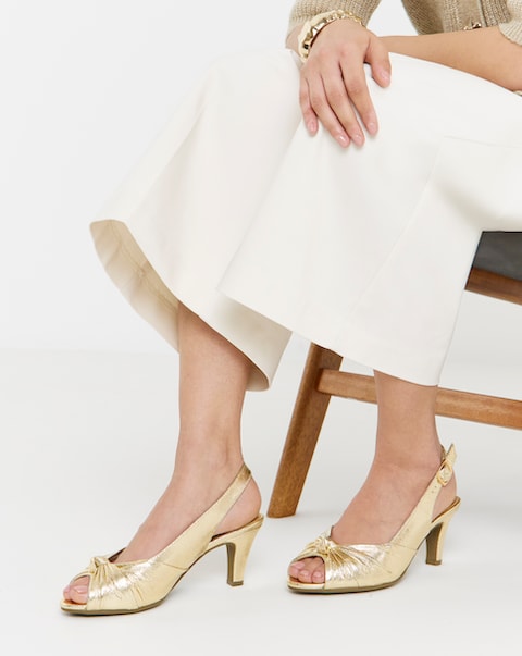 Daisy Knotted Peep Toe Heels - Wide Fit (E)