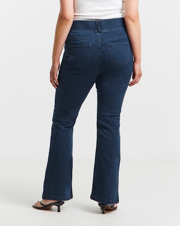 Simply Be Womens Stretch Flared Pull On Jeggings - Dark Blue