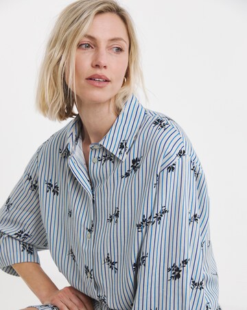Printed Linen Mix Half Sleeve Shirt