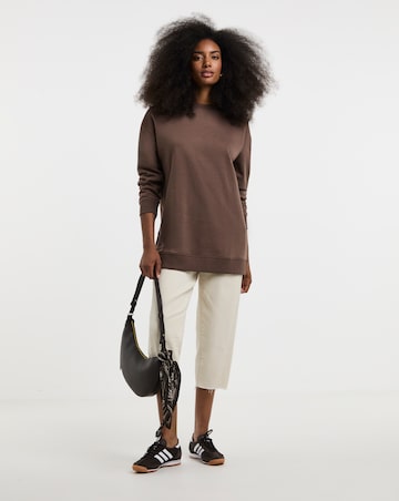 Simply Be Chocolate Side Split Sweatshirt Tunic