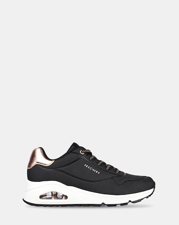 Skechers Black Uno Shimmer Away Trainers - Wide Fit (E)