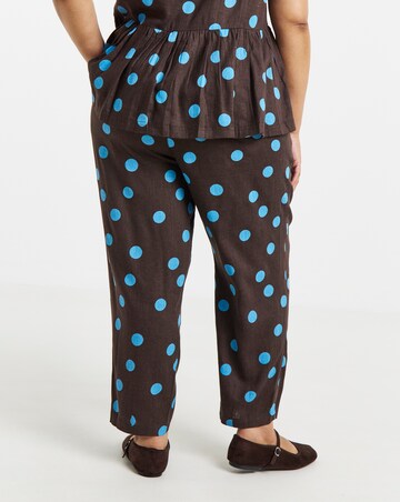 Simply Be Chocolate Spot Linen Trouser