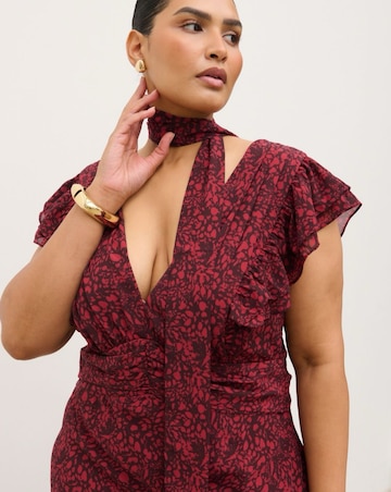 Pretty Lavish Andi V-Neck Frill Leopard Print Maxi Dress
