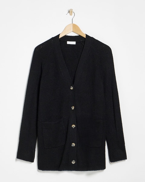 Cosy Yarn Black Boyfriend Cardigan