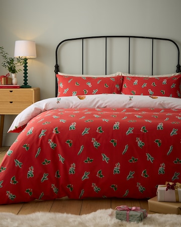 Catherine Lansfield Christmas Robins Duvet Cover Set