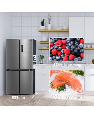 Midea Multi-Door Fridge Freezer - Inox