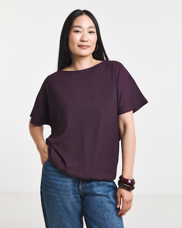 Plum Cape Sleeve Textured Top