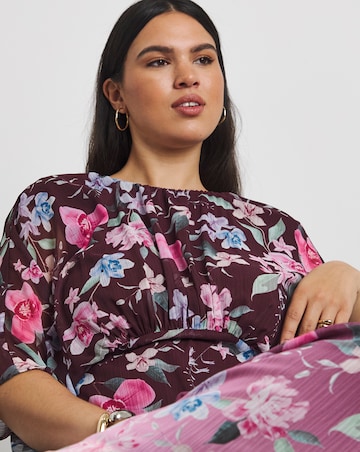 Joanna Hope Printed Crinkle Chiffon Dress