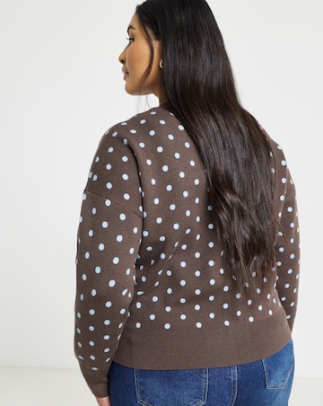 Polka Dot Button Cardigan