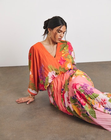 Joanna Hope Printed Pleat Maxi Dress