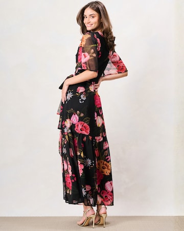 Hope & Ivy The Raven Wrap Dress