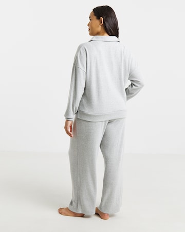 Figleaves Brushed Rib Half Zip Lounge Set