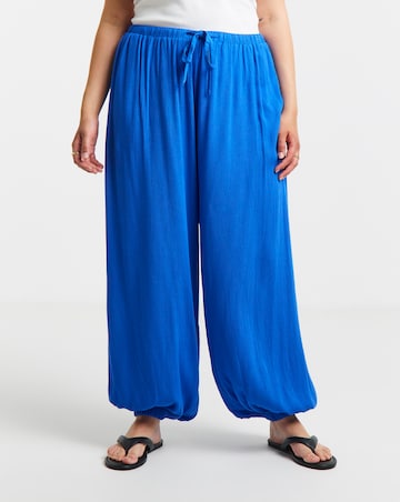 Simply Be Blue Crinkle Balloon Trouser Co-rd