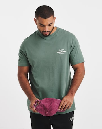 Jack & Jones Norrebro Typo Back Print T-Shirt - Green