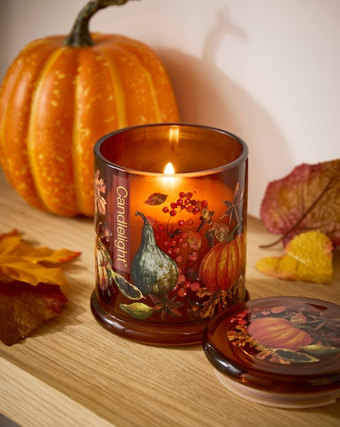 New In - Spiced Pumpkin Large Glass Lidded Candle