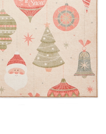 Christmas Baubles Washable Large Doormat