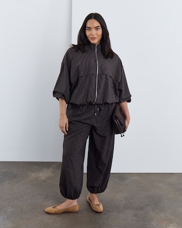 Simply Be Chocolate Pinstripe Balloon Trouser Co-ord