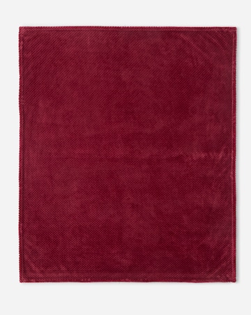 Waffle Fleece Throw - Deep Red