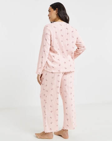 Pretty Secrets Bow Print Pointelle Rib Pyjama Set