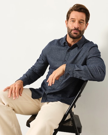 FatFace Long Sleeve Tadwick Shirt - Navy