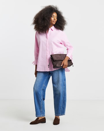 Simply Be Pink Stripe Open Back Shirt