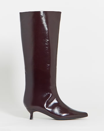 Simone Kitten Heel Straight Leg Boots - Wide Fit (E) & Curvy Calf