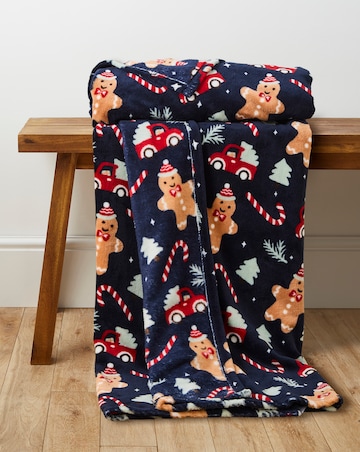 Christmas Gingerbread Fleece Throw