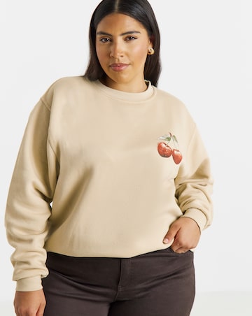 Ecru Cherry Back Graphic Sweatshirt