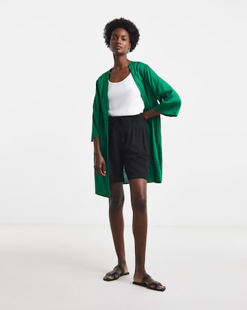 Linen Mix Longline Kimono
