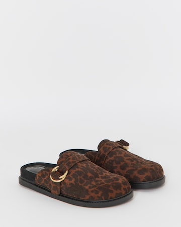 Penny Flat Buckle Mule Shoes - Wide Fit (E)