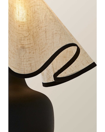 ValueLights Emilia Black Table Lamp with Black Trim Shade