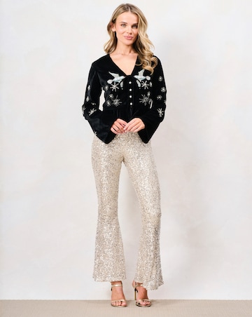 Hope & Ivy The Glacia Embellished Top