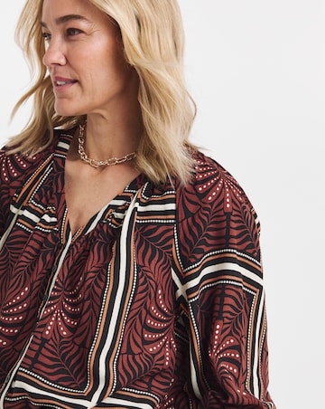 Collarless Button Through Blouse