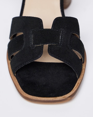Greta Woven Detail Block Heel Sandals - Wide Fit (E)