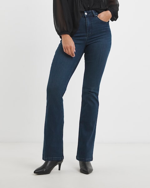 Stretch Denim Flared Jeans
